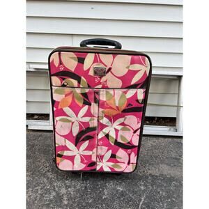 Roxy’s vintage rolling duffel bag travel pink floral cabin paradise carry on 21”